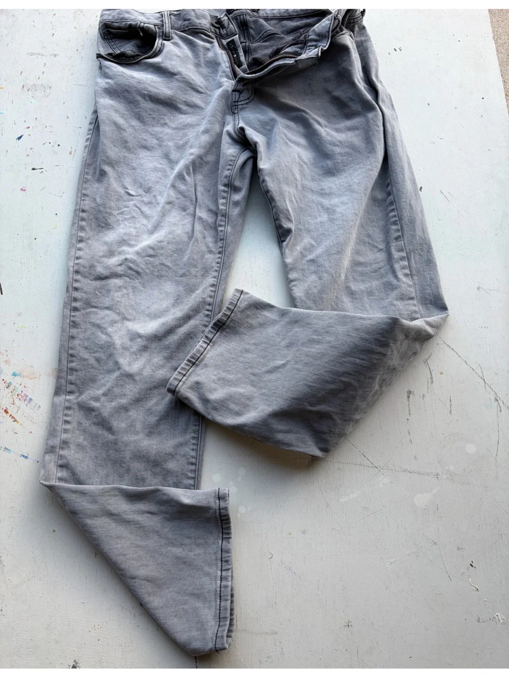 Men's Lucky Brand Jeans Gray 221 Straight Denim 36x32 Zip Original Stretch City